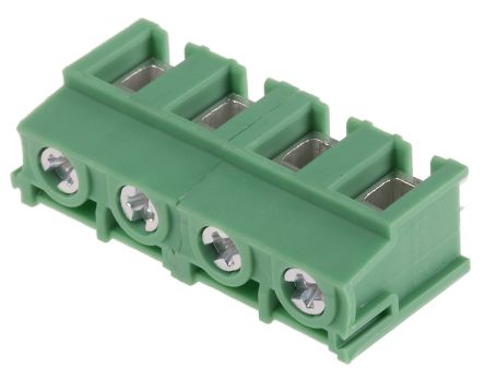 Phoenix Contact PT 2.5/ 4-7.5-H Series PCB Terminal Block, 4-Contact, 7.5mm Pitch, Through Hole Mount, Screw Termination
