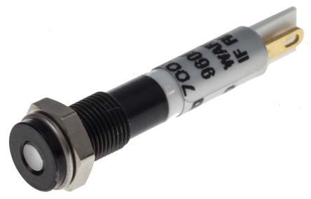 RS PRO LED Schalttafel-Anzeigelampe Weiß 12V Dc, Montage-Ø 6mm, Lötanschluss