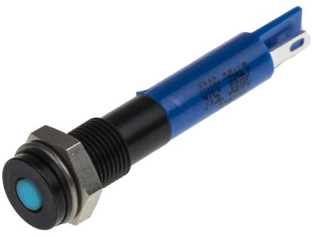 RS PRO LED Schalttafel-Anzeigelampe Blau 24V Dc, Montage-Ø 6mm, Lötanschluss