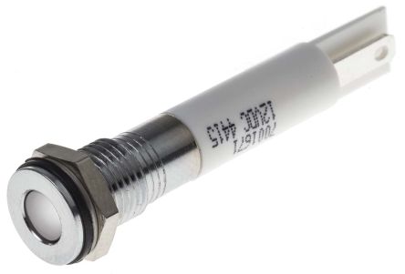 RS PRO LED Schalttafel-Anzeigelampe Weiß 12V Dc, Montage-Ø 8mm, Lötanschluss