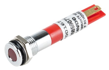 RS PRO LED Schalttafel-Anzeigelampe Rot 24V Dc, Montage-Ø 8mm, Lötanschluss