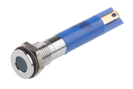 RS PRO 蓝色LED面板指示灯, 24V 直流, 20mA, IP67, 8mm安装孔径