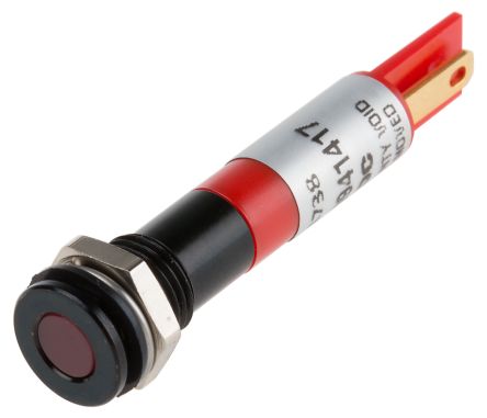 RS PRO LED Schalttafel-Anzeigelampe Rot 12V Dc, Montage-Ø 8mm, Lötanschluss