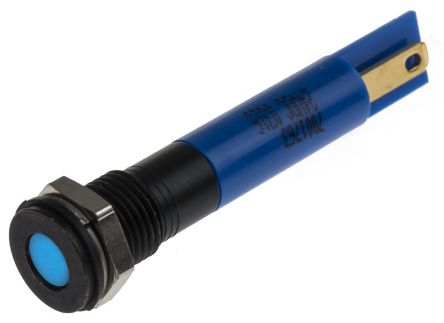 RS PRO LED Schalttafel-Anzeigelampe Blau 24V Dc, Montage-Ø 8mm, Lötanschluss