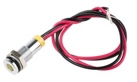 RS PRO LED Schalttafel-Anzeigelampe Gelb 2V Dc, Montage-Ø 6mm, Leiter