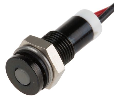 RS PRO White Panel Mount Indicator, 2V Dc, 6mm Mounting Hole Size, Lead Wires Termination, IP67