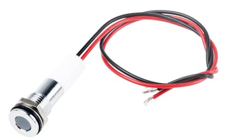 RS PRO LED Schalttafel-Anzeigelampe Weiß 24V Dc, Montage-Ø 8mm, Leiter