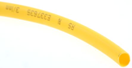 RS PRO 聚烯烃热缩管, 3mm直径, 10m长, 黄色, 3:1