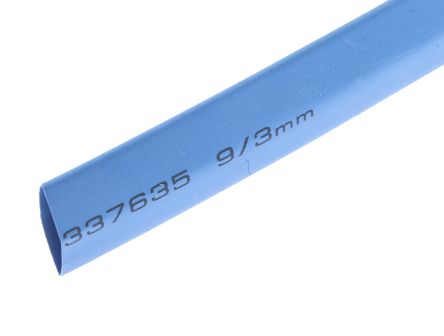 RS PRO Wärmeschrumpfschlauch, Polyolefin Blau, Ø 9mm Schrumpfrate 3:1, Länge 5m