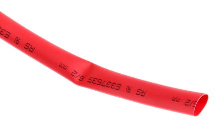 RS PRO Wärmeschrumpfschlauch, Polyolefin Rot, Ø 6mm Schrumpfrate 3:1, Länge 7m