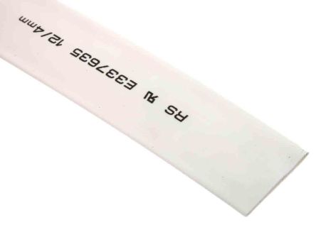 RS PRO 聚烯烃热缩管, 12mm直径, 4m长, 白色, 3:1