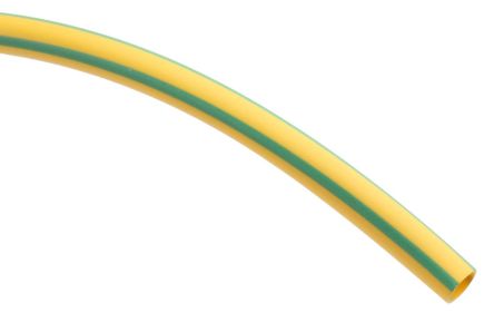 RS PRO Wärmeschrumpfschlauch, Polyolefin Grün, Gelb, Ø 3mm Schrumpfrate 3:1, Länge 10m