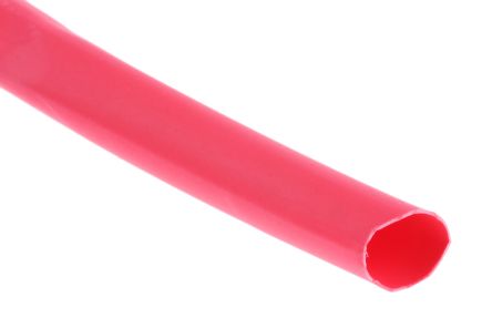 RS PRO Wärmeschrumpfschlauch, Polyolefin Rot, Ø 6.4mm Schrumpfrate 2:1, Länge 8m