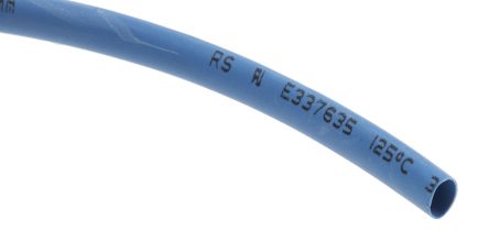 RS PRO Wärmeschrumpfschlauch, Polyolefin Blau, Ø 3.2mm Schrumpfrate 2:1, Länge 10m