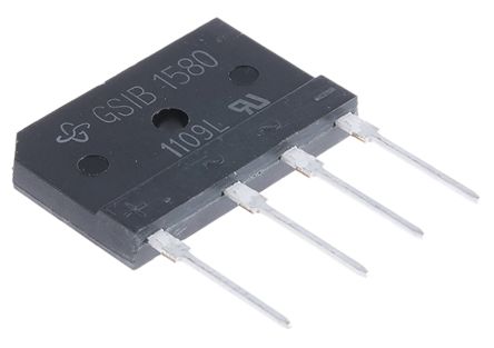 Vishay Brückengleichrichter, 1-phasig 3.5A 800V THT 950mV GSIB-5S 4-Pin 10μA Siliziumverbindung