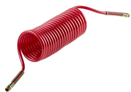 RS PRO Manguera En Espiral Serie N6C De Poliamida Rojo Claro, Conexión R 1/4, Longitud Máx. 3.6m