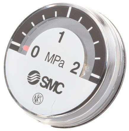 SMC Druckmessgerät Rückseitige Kabeleinführung Analog 0MPa → 2MPa ± 5%, Ø 26mm