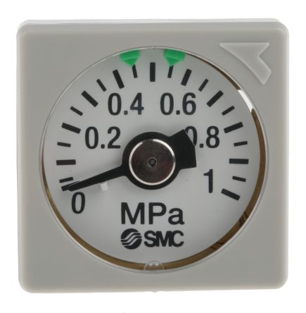 SMC Manómetro, 0MPa → 1MPa, ± 5%, Ø Ext. 27mm