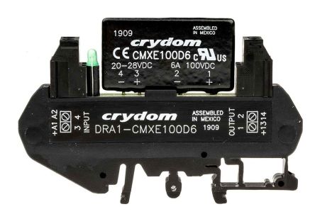 Sensata / Crydom DRA1 CMX Halbleiter-Interfacerelais, 6 A Max., DIN-Hutschiene 20 Vdc Min. 100 V Dc Max. / 28 V Dc Max.