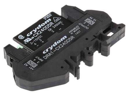 Sensata / Crydom DRA1-CX Series Solid State Interface Relay, 15 V Dc Control, 5 A Rms Load, DIN Rail Mount