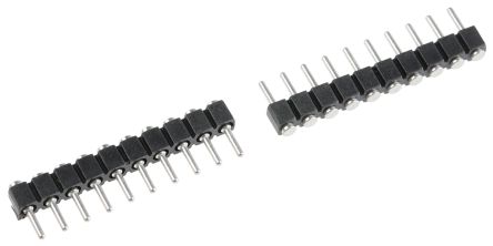 Preci-Dip Straight Surface Mount Pin Header, 10 Contact(s), 2.54mm Pitch, 1 Row(s), Unshrouded