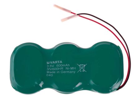 Varta V600HR 3.6V NiMH Rechargeable Button Batteries, 600mAh