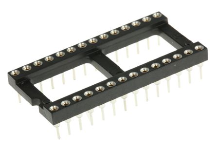 Preci-Dip 2.54mm Pitch Vertical 28 Way, Through Hole Turned Pin Open Frame IC Dip Socket, 1A
