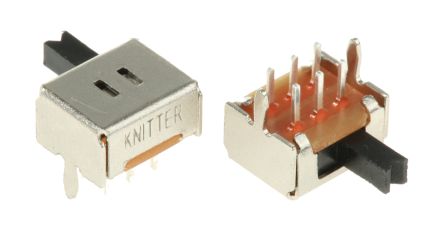 KNITTER-SWITCH Interruptor De Actuador Deslizante DPDT, Enclavamiento, 100 MA A 12 V Dc, Montaje En PCB