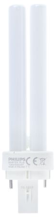 Philips Lighting G24d-1 2D Shape CFL Bulb, 13 W, 3000K, Warm White Colour Tone