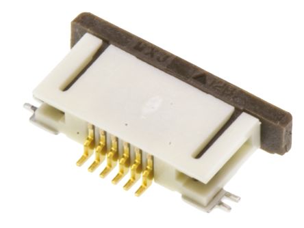 Molex, Easy-On, 52746 0.5mm Pitch 6 Way Right Angle Female FPC Connector, ZIF Bottom Contact