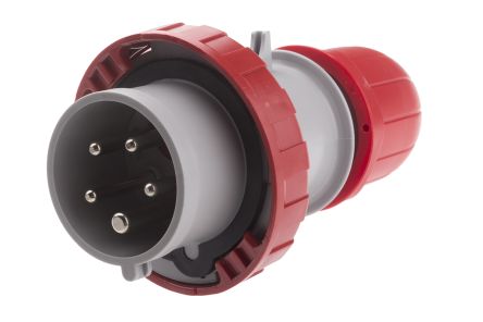 Scame Industrieller Stromversorgungssteckverbinder-Adapter Stecker Rot 3P + N + E, 415 V / 16A, Kabelmontage IP66, IP67