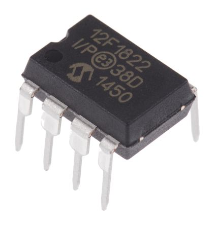 Microchip PIC12F1822-I/P, 8bit PIC Microcontroller, PIC12F, 32MHz, 256 B, 2K X 14 Words Flash, 8-Pin PDIP