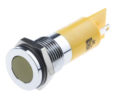 RS PRO LED Schalttafel-Anzeigelampe Gelb 24V Dc, Montage-Ø 14mm, Lötanschluss