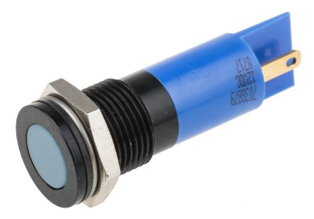 RS PRO LED Schalttafel-Anzeigelampe Blau 12V Dc, Montage-Ø 14mm, Lötanschluss