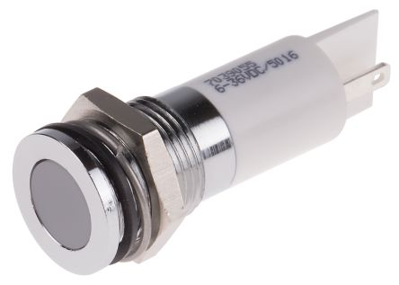 RS PRO Voyant LED Lumineux Blanc, Dia. 14mm, 6 → 36V C.c., IP67