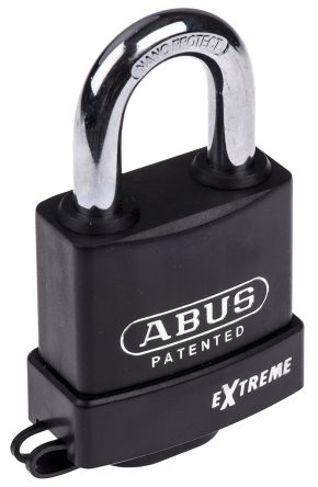 ABUS Stahl Vorhängeschloss Mit Schlüssel Schwarz, Bügel-Ø 11mm X 33mm