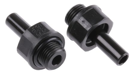 John Guest PM Series Straight Threaded Adaptor, G 1/8 Male To Push In 6 Mm, Threaded-to-Tube Connection Style