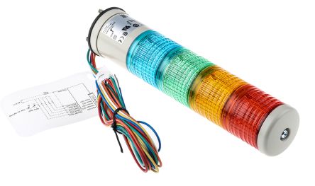 Schneider Electric Harmony XVC4 LED Signalturm Bis 4-stufig Linse Rot/Grün/Gelb/Blau + Dauer 205.5mm