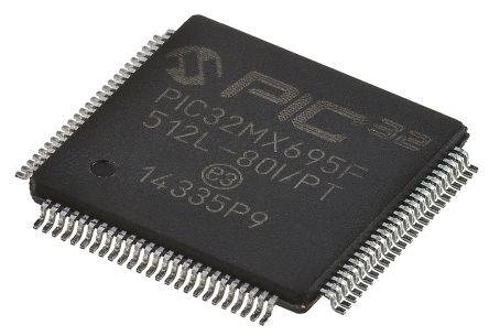 Microchip Mikrocontroller PIC32MX PIC 32bit SMD 512 KBit TQFP 100-Pin 80MHz 128 KBit RAM USB