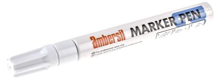 Ambersil Lackstift Weiß Spitze Mittel 3mm, Für Karton, Glas, Metall, Papier, Kunststoff, Gummi, Textil, Holz