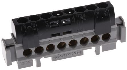Legrand Schraub Verteilerblock 8-polig, 80A / 400 V Ac, 1.5 → 16mm², PC, IP20