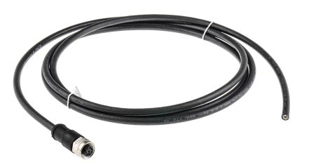binder 传感器执行器电缆, 763系列, 7芯, M12转无终端接头