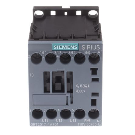 Siemens SIRIUS 3RT2 Leistungsschütz / 110 V Ac Spule, 3 -polig 3 Schließer, 400 V Ac / 12 A