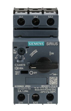 Siemens SIRIUS 3RV2 Motorschutzschalter, 3,5 → 5 A 97mm X 45mm