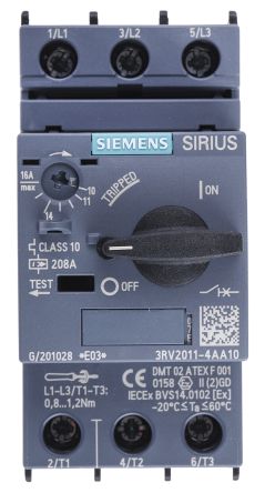 Siemens Guardamotor SIRIUS 3RV2, 20 → 690 V, 10 → 16 A