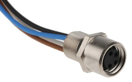 Binder Cable De Conexión, Con. A M8 Hembra, 3 Polos, Long. 200mm, 30 V, 4 A, IP67, IP69K
