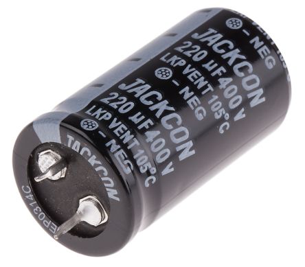 RS PRO Snap-In Aluminium-Elektrolyt Kondensator 220μF ±20% / 400V Dc, Ø 25mm X 45mm X 45mm, Bis 105°C