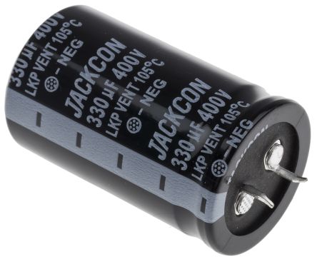 RS PRO Snap-In Aluminium-Elektrolyt Kondensator 330μF ±20% / 400V Dc, Ø 30mm X 50mm X 50mm, Bis 105°C