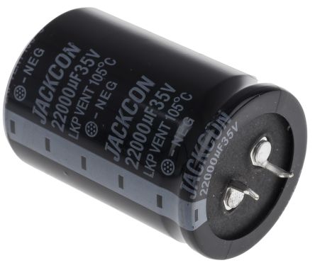 RS PRO Snap-In Aluminium-Elektrolyt Kondensator 6800μF ±20% / 35V Dc, Ø 22mm X 40mm X 40mm, Bis 105°C