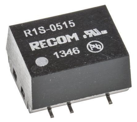 Recom R1S DC/DC-Wandler 1W 5 V Dc IN, 15V Dc OUT / 66mA 1kV Dc Isoliert